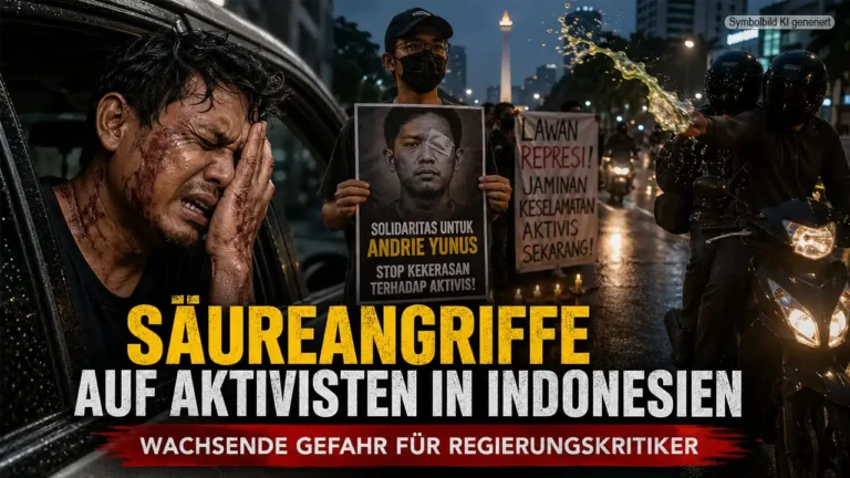 Säureangriffe auf Aktivisten in Indonesien: Wachsende Gefahr für Regierungskritiker 7 Säureangriffe Indonesien Aktivisten – Symbolbild für Gewalt gegen Regierungskritiker